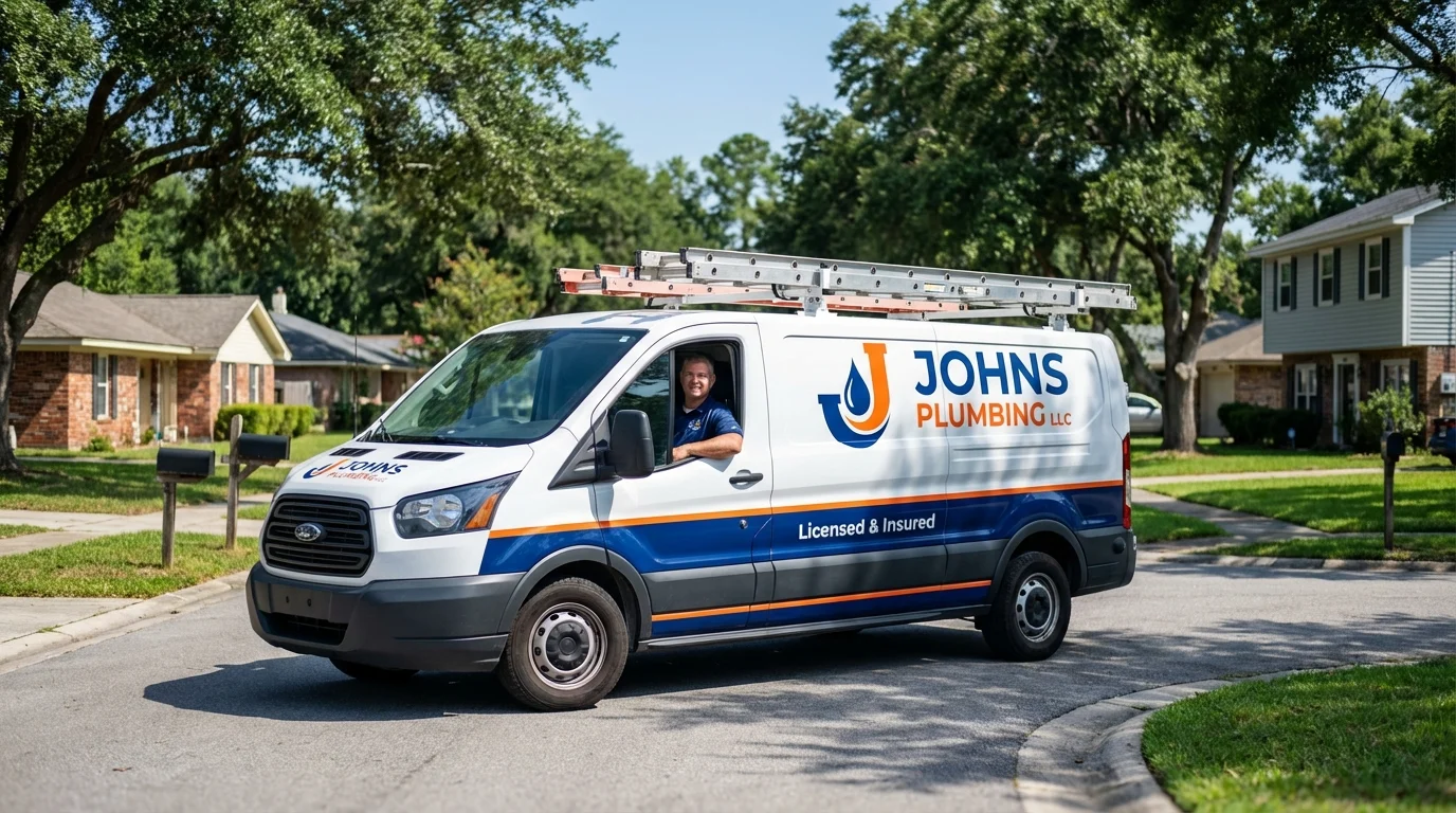Johns Plumbing LLC service van in Eloy, AZ