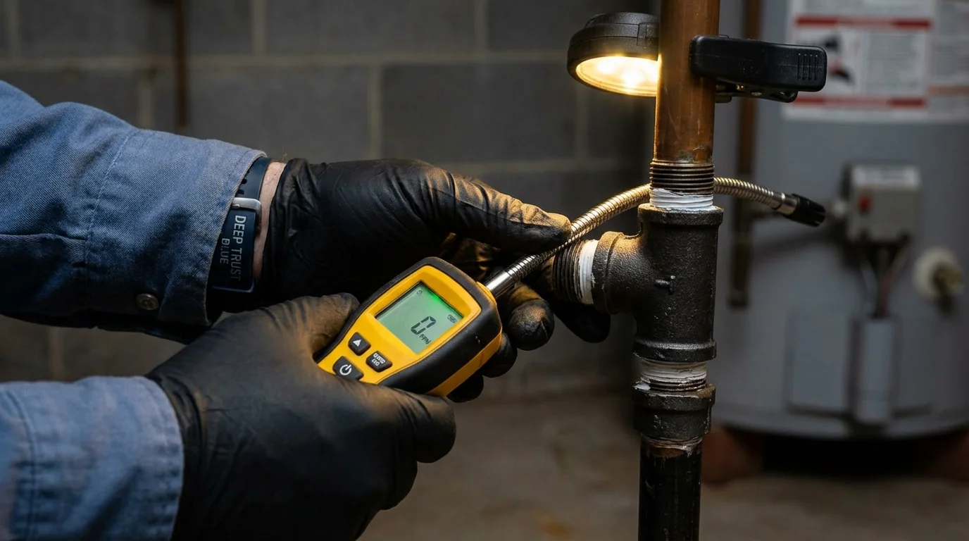 Gas leak detection with electronic sniffer by Johns Plumbing LLC in Eloy
