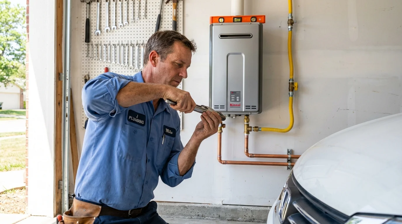 Tankless water heater installation by a Johns Plumbing LLC plumber in Eloy